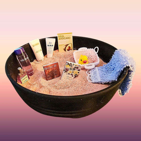 Emotional Support Bowl Self-Care Mini Zen Garden Desk Decor Interactive Handmade - Picture 2 of 6